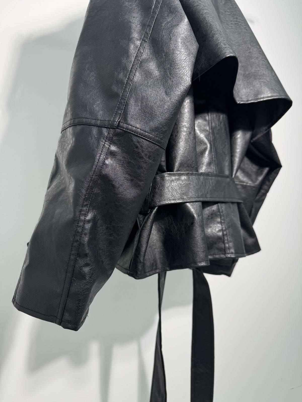 Mercy Faux Leather Short Trench Coat
