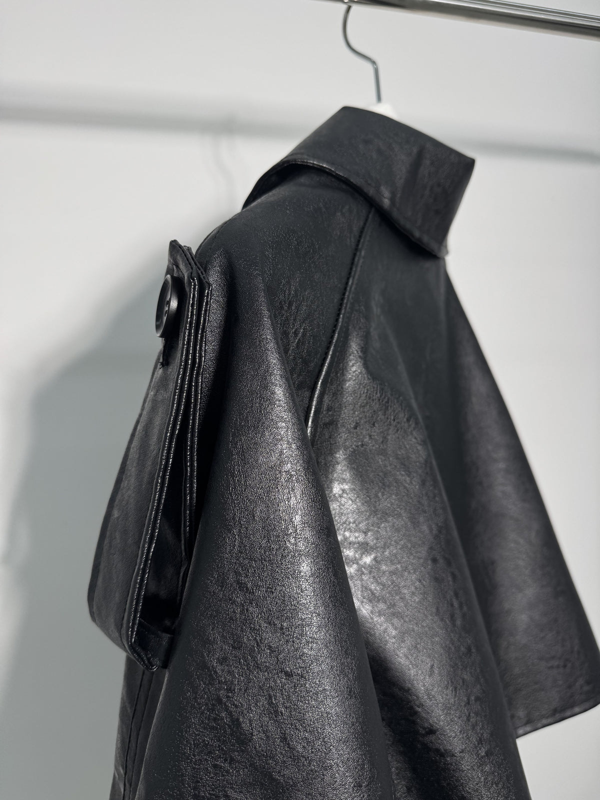Mercy Faux Leather Short Trench Coat