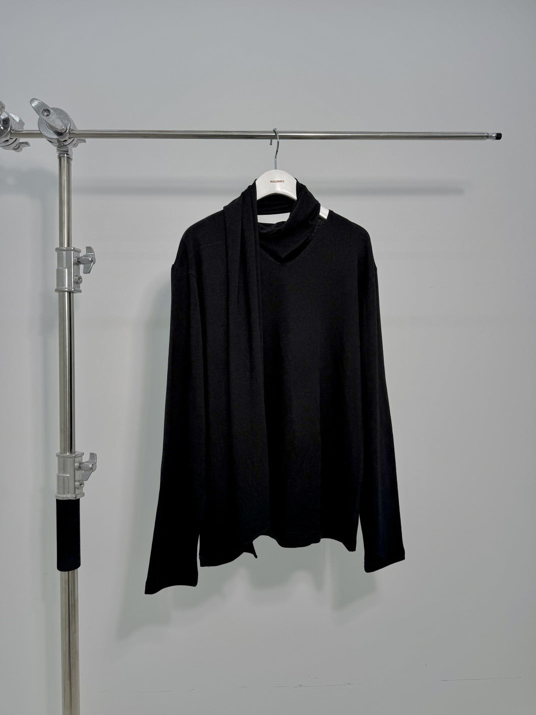 Scarf Neck Cutout Long Sleeve Top