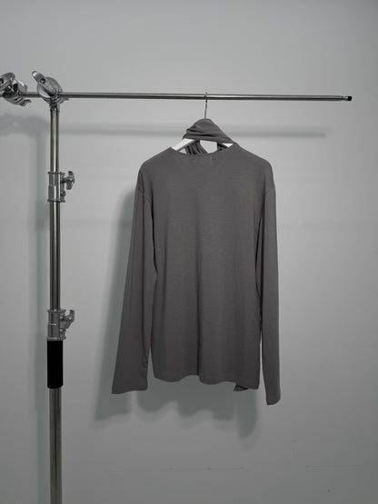 Scarf Neck Cutout Long Sleeve Top