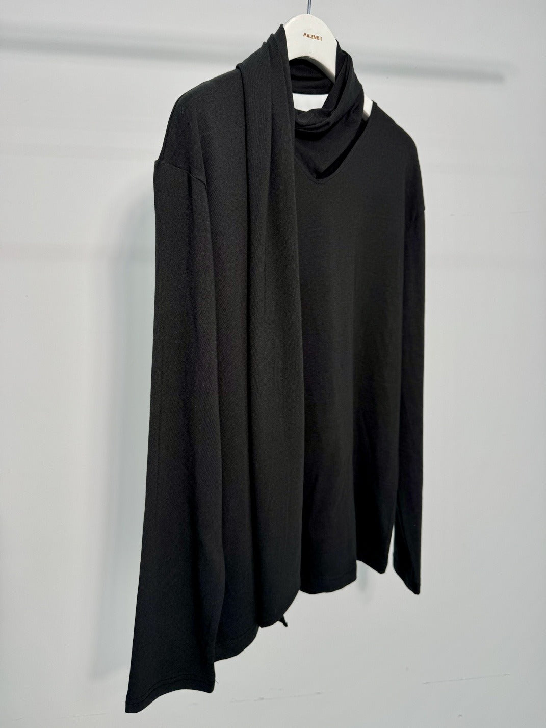Scarf Neck Cutout Long Sleeve Top