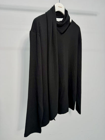 Scarf Neck Cutout Long Sleeve Top