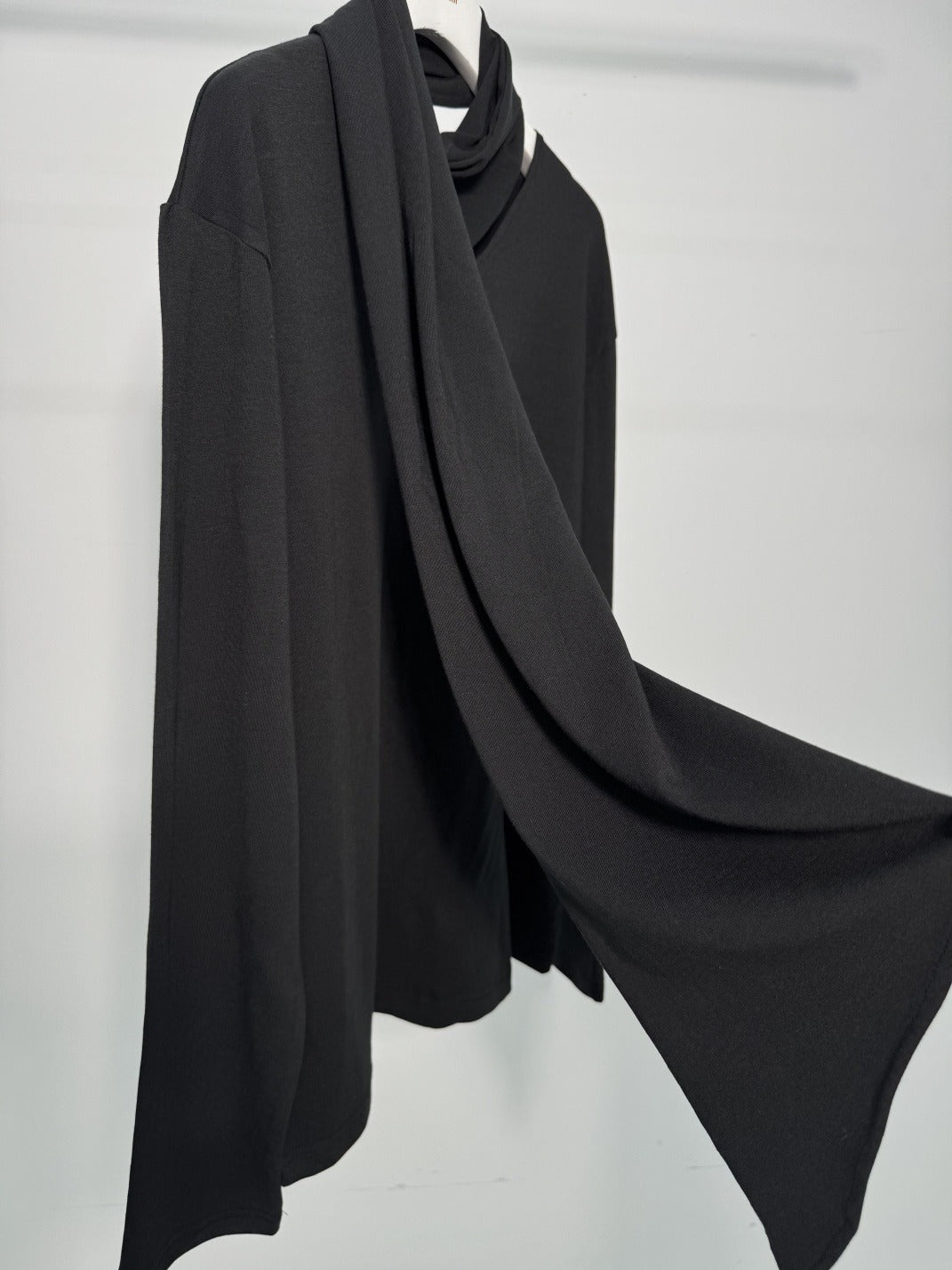 Scarf Neck Cutout Long Sleeve Top