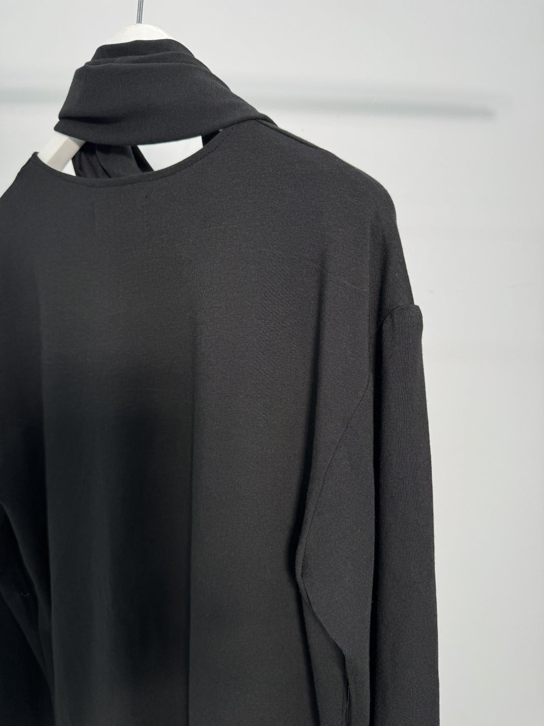 Scarf Neck Cutout Long Sleeve Top