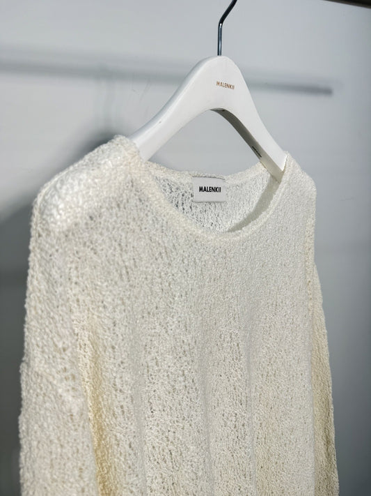 Open Weave Loose Knit Long Sleeve Top