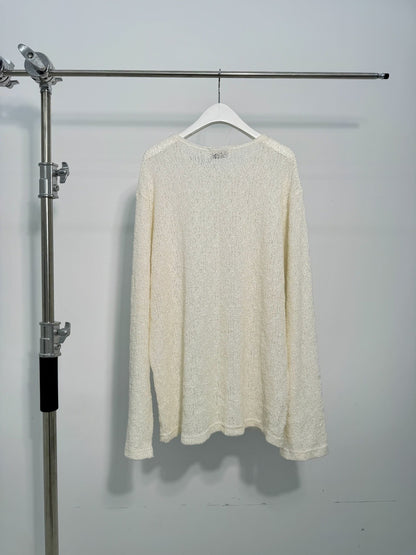 Open Weave Loose Knit Long Sleeve Top