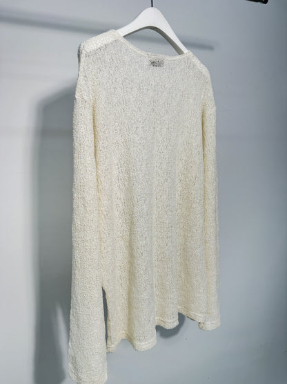 Open Weave Loose Knit Long Sleeve Top