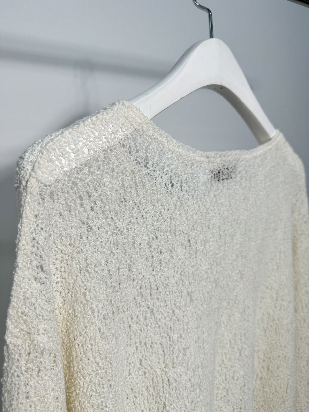 Open Weave Loose Knit Long Sleeve Top