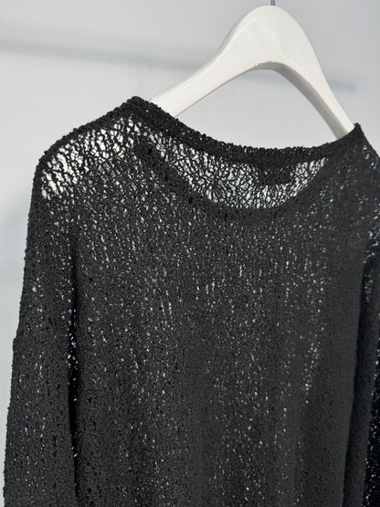 Open Weave Loose Knit Long Sleeve Top