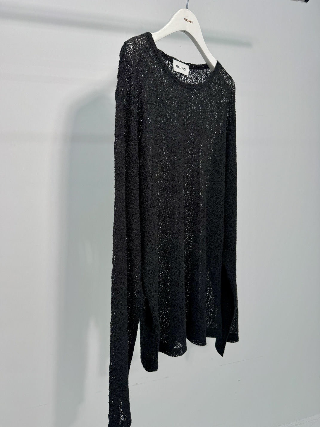 Open Weave Loose Knit Long Sleeve Top