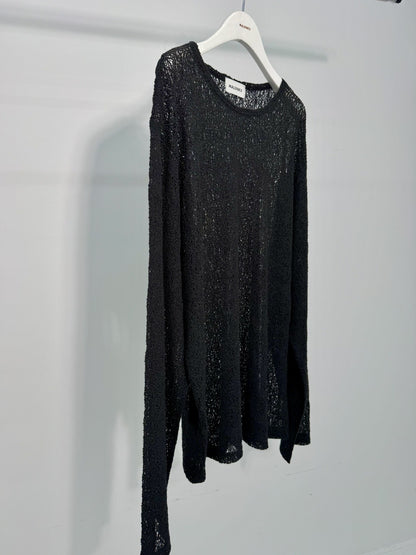 Open Weave Loose Knit Long Sleeve Top