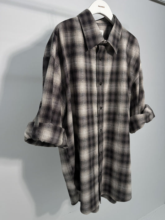 Ombre Check Roll-Up Sleeve Shirt