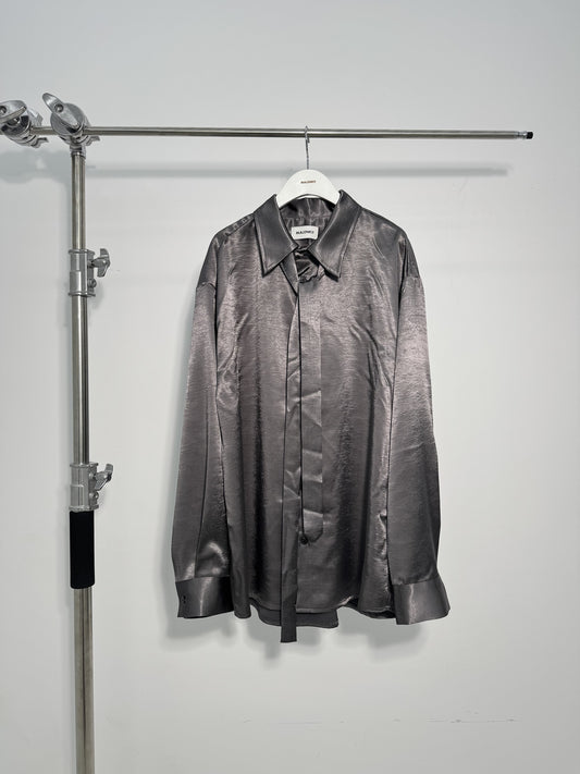 Glossy Satin Tie Shirt