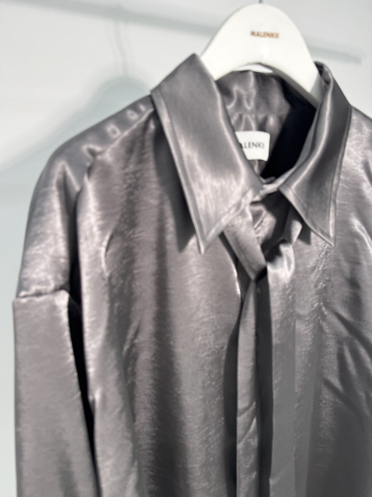 Glossy Satin Tie Shirt
