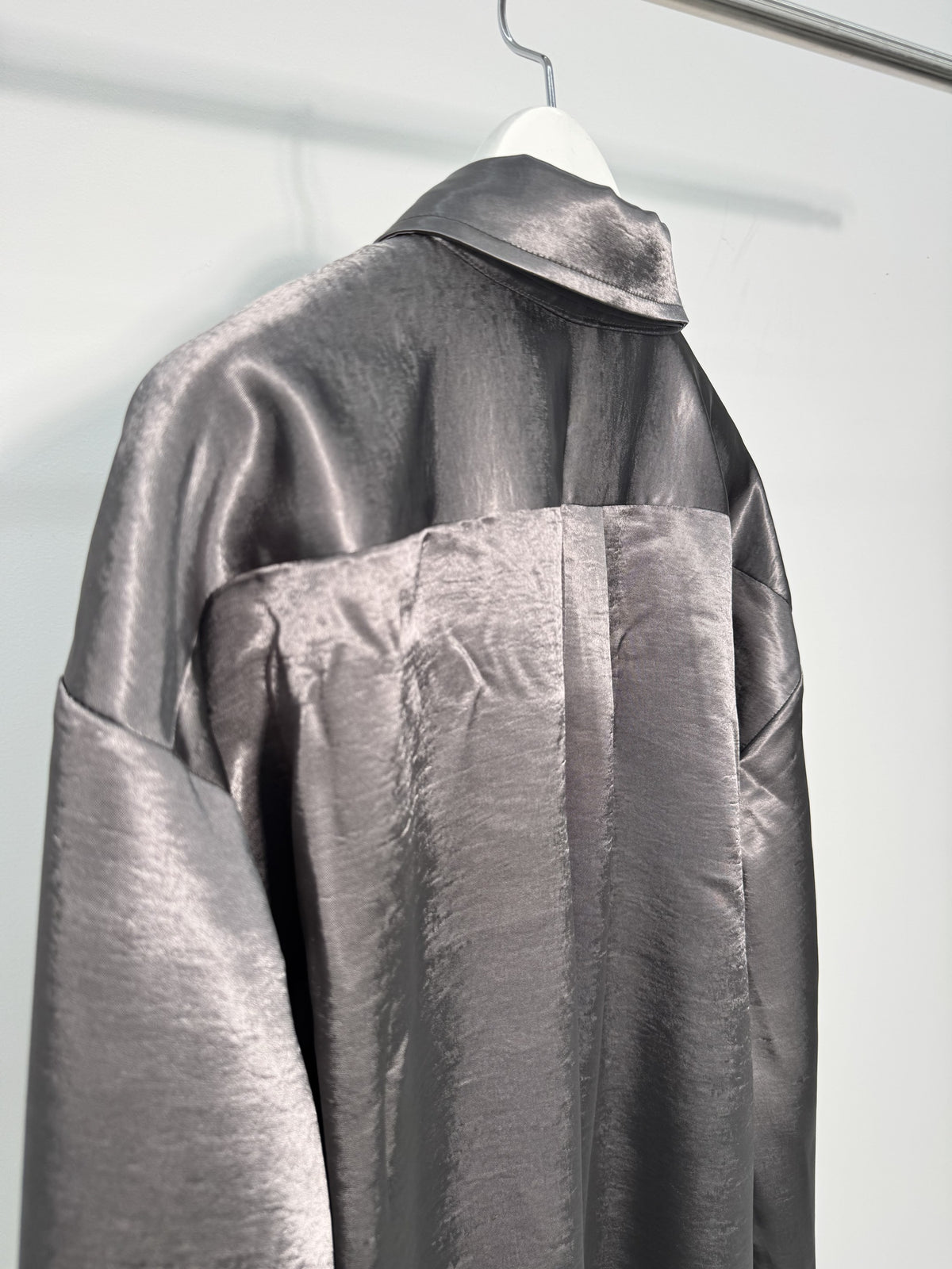 Glossy Satin Tie Shirt