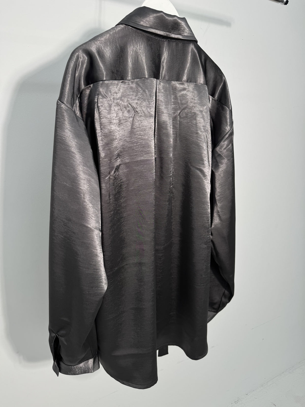 Glossy Satin Tie Shirt