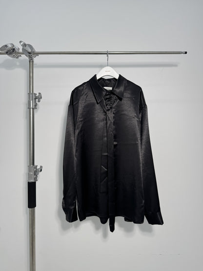 Glossy Satin Tie Shirt