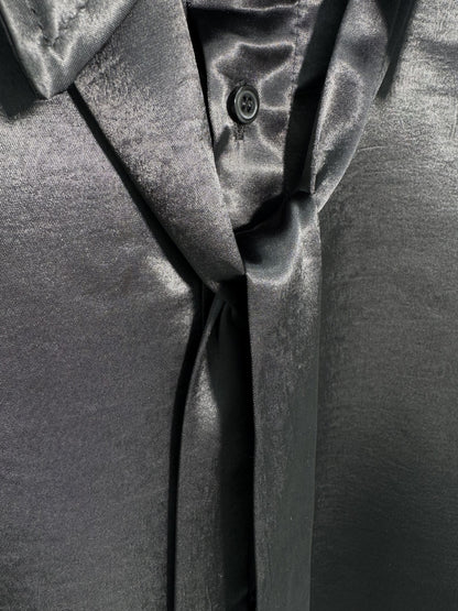 Glossy Satin Tie Shirt