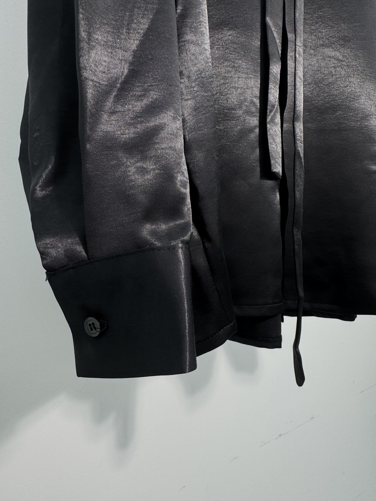 Glossy Satin Tie Shirt