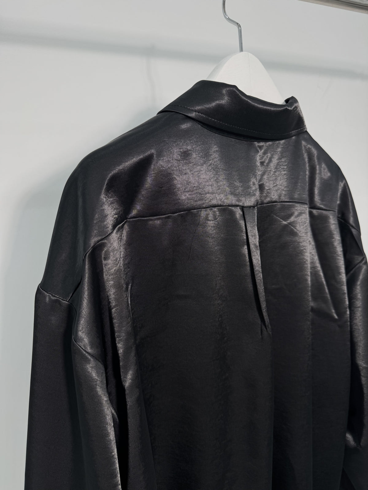 Glossy Satin Tie Shirt