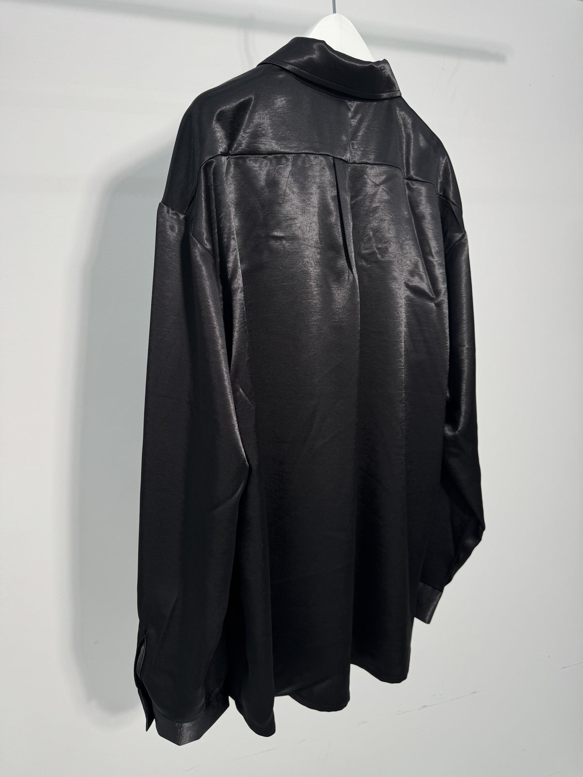 Glossy Satin Tie Shirt