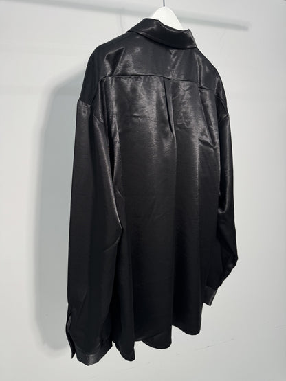 Glossy Satin Tie Shirt