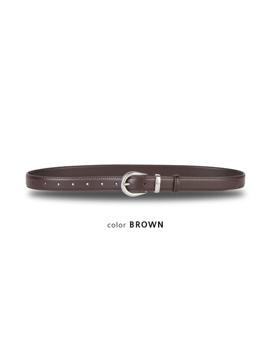 Metal Tab Belt BROWN