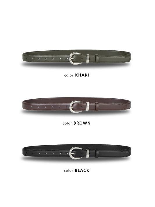 Metal Tab Belt logo detail