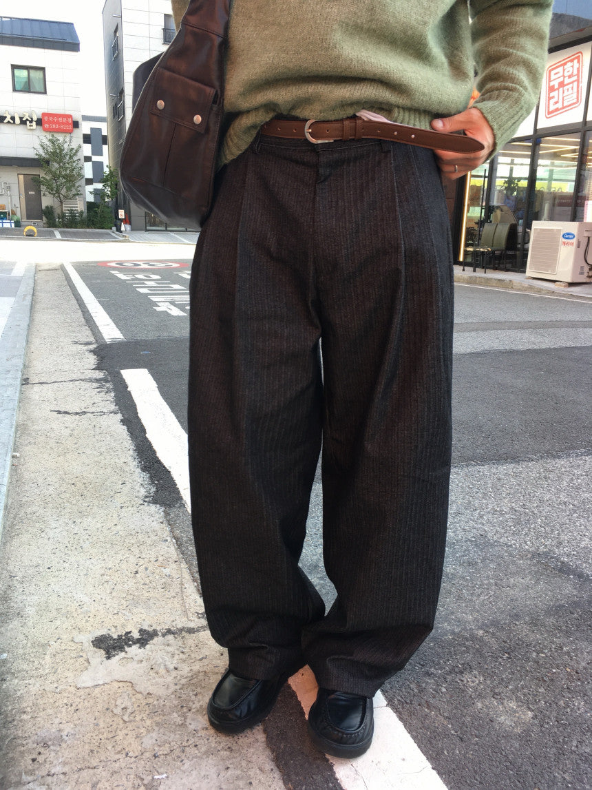 Herringbone Wide-Leg Trousers