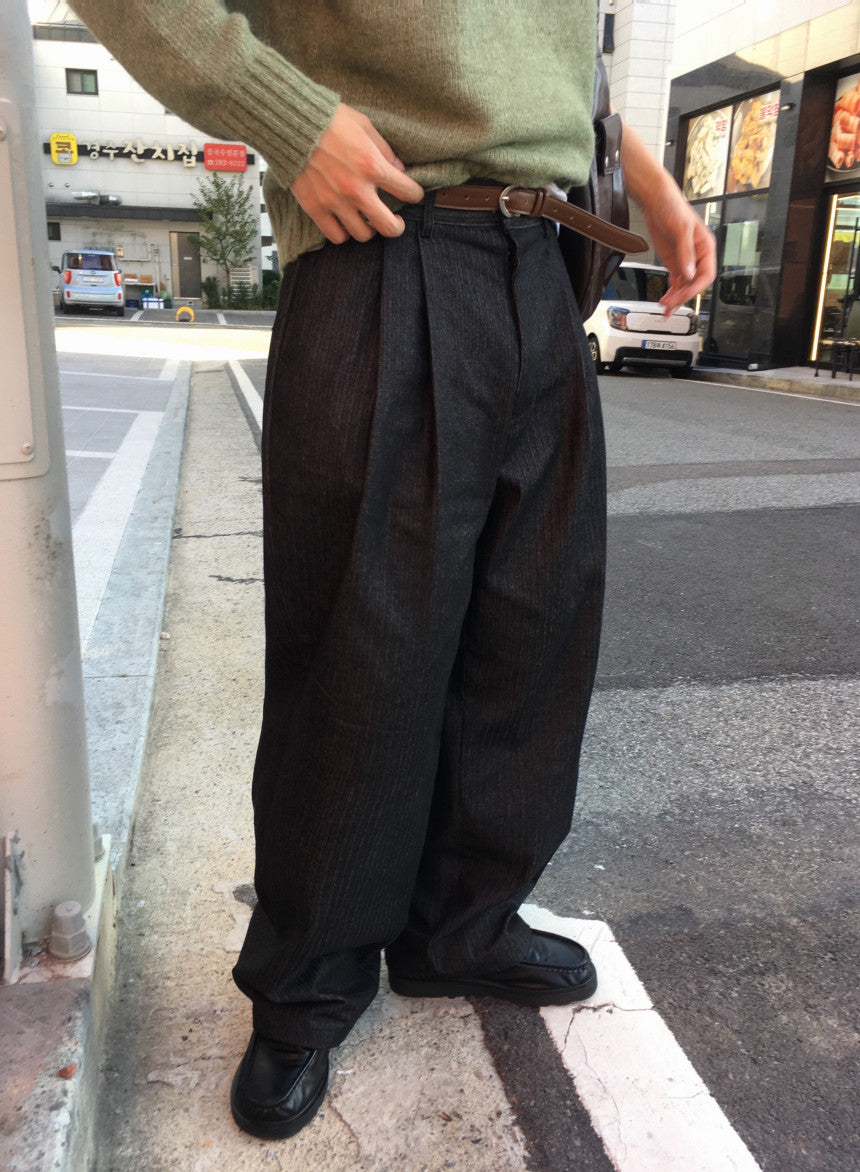 Herringbone Wide-Leg Trousers