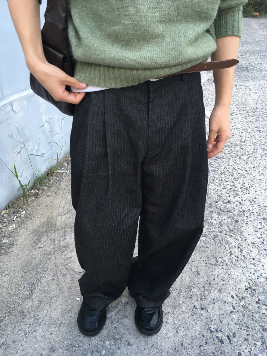 Herringbone Wide-Leg Trousers