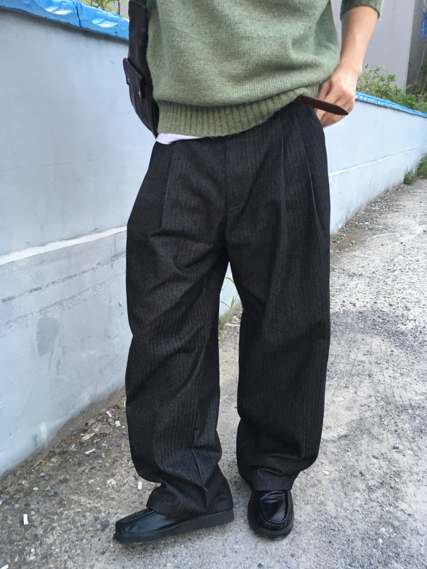 Herringbone Wide-Leg Trousers