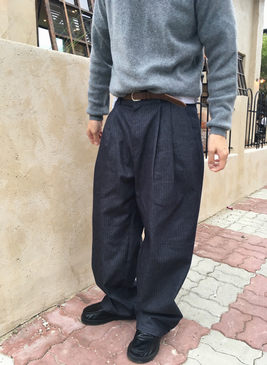 Herringbone Wide-Leg Trousers