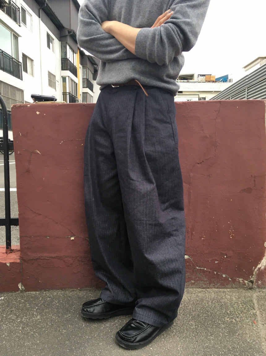 Herringbone Wide-Leg Trousers