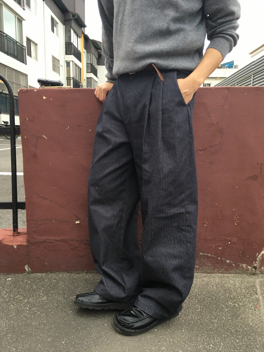 Herringbone Wide-Leg Trousers