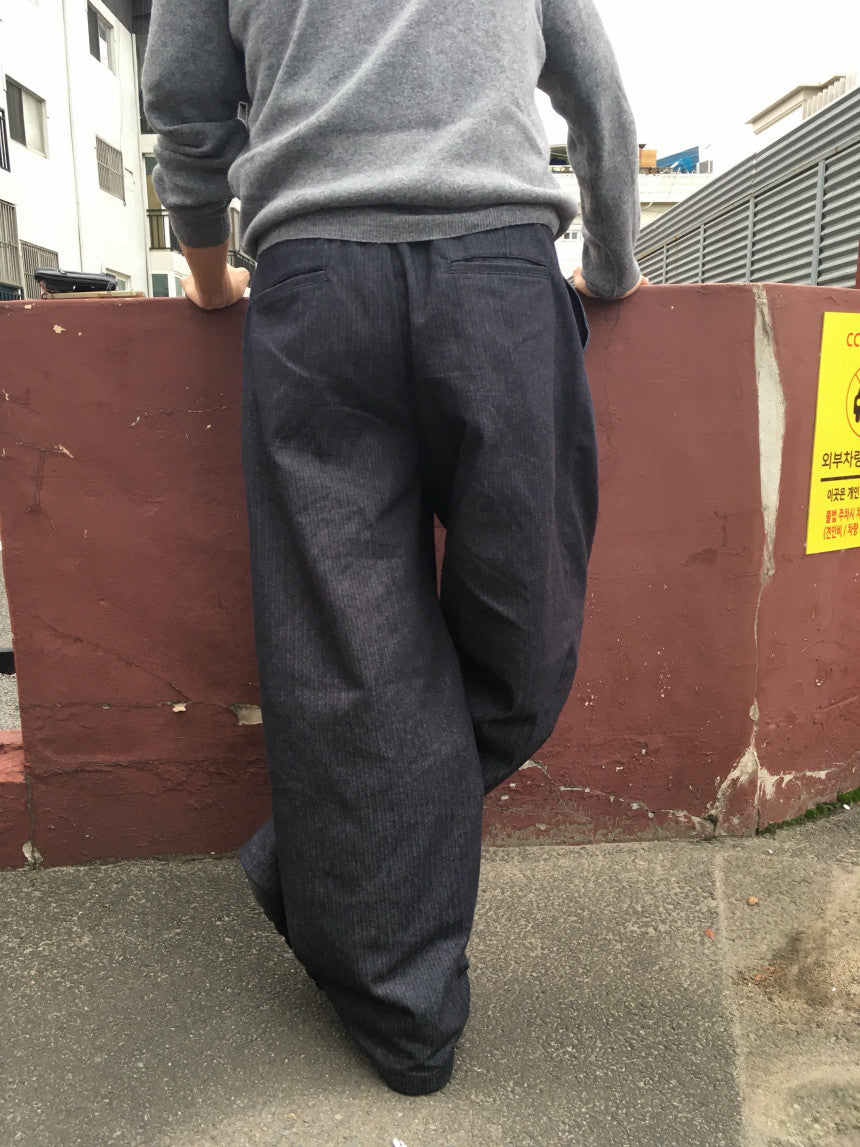Herringbone Wide-Leg Trousers
