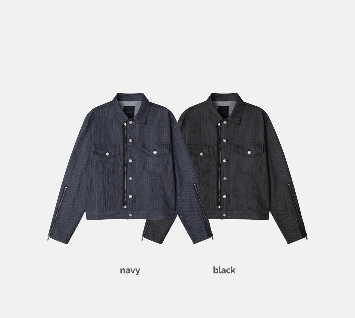 Herringbone Zip-up Trucker Jacket