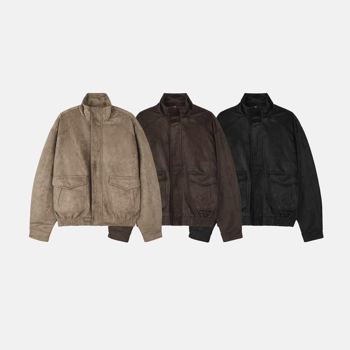 Suede Stand Collar Bomber Jacket colors