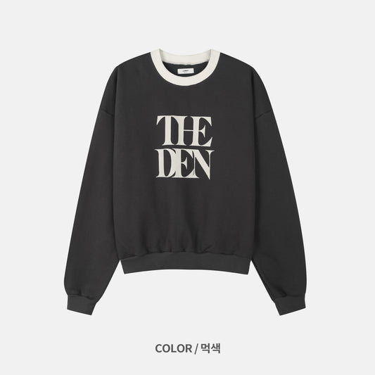 THE DEN Logo Contrast Neck Sweatshirt