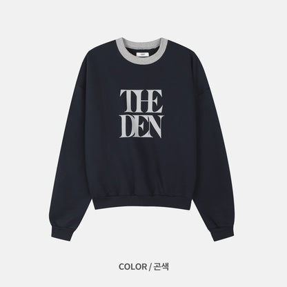 THE DEN Logo Contrast Neck Sweatshirt