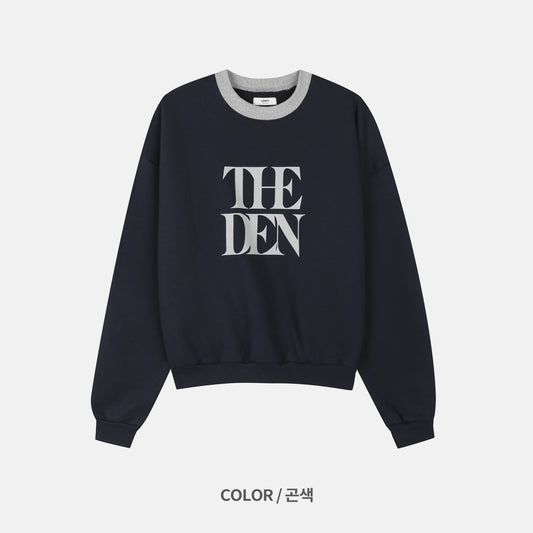 THE DEN Logo Contrast Neck Sweatshirt