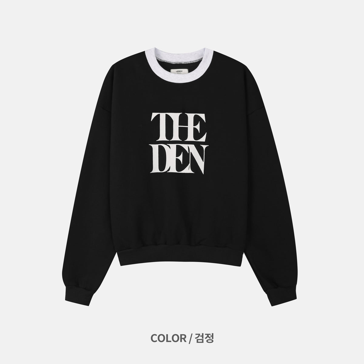 THE DEN Logo Contrast Neck Sweatshirt