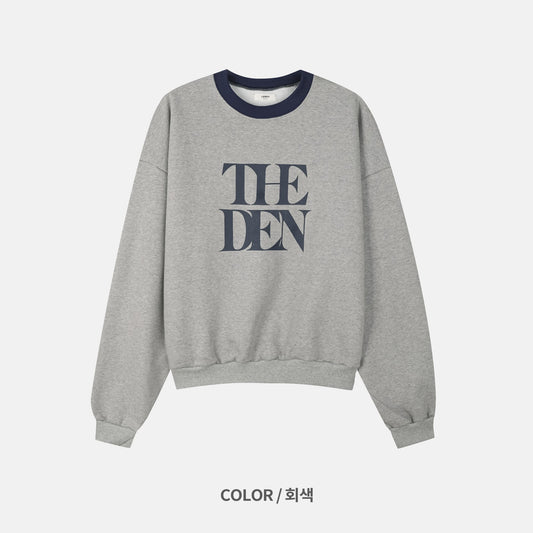 THE DEN Logo Contrast Neck Sweatshirt