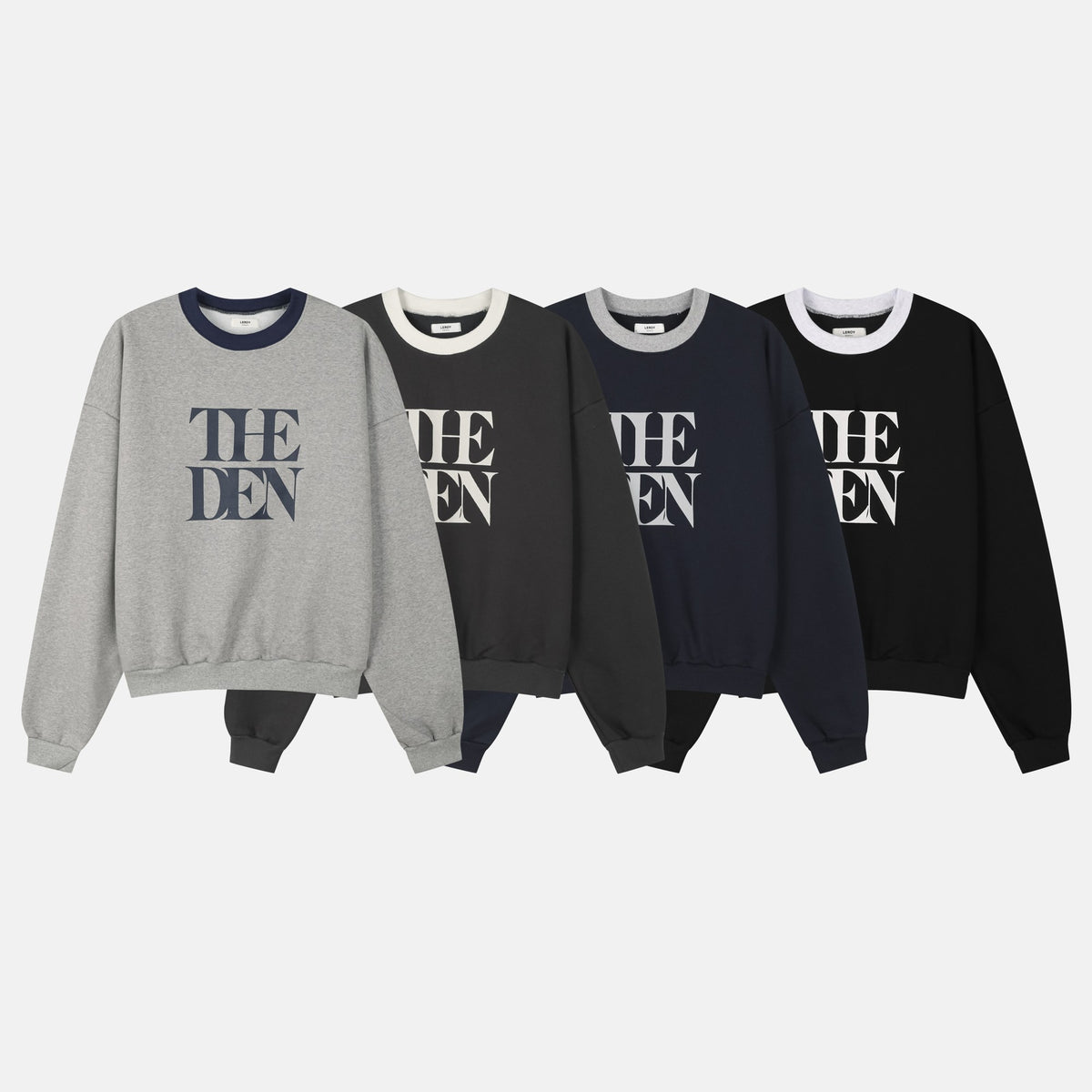 THE DEN Logo Contrast Neck Sweatshirt