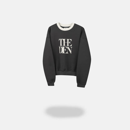 THE DEN Logo Contrast Neck Sweatshirt