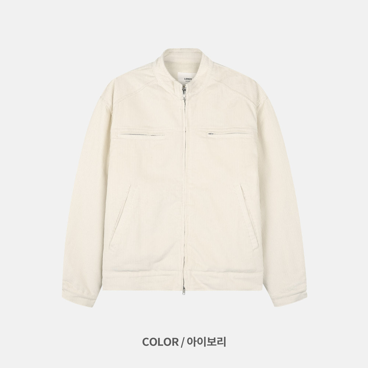 Corduroy Stand Collar Zip Blouson