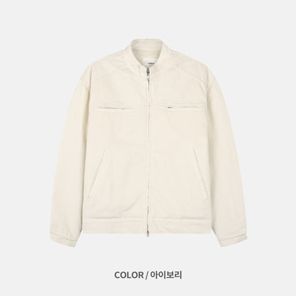 Corduroy Stand Collar Zip Blouson