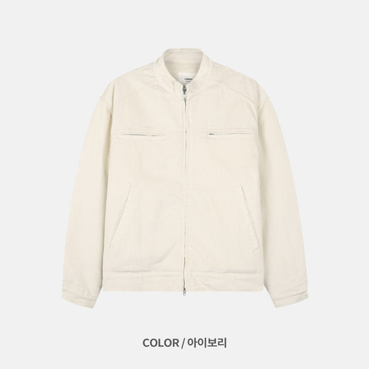 Corduroy Stand Collar Zip Blouson