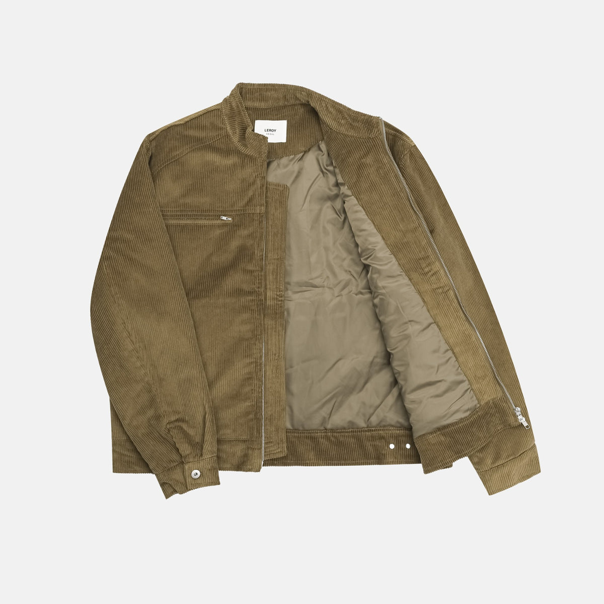 Corduroy Stand Collar Zip Blouson