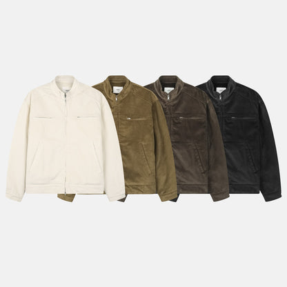 Corduroy Stand Collar Zip Blouson